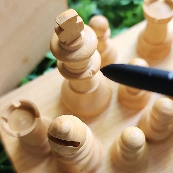 Vintage French Carved Wooden Chess Pieces - Picture 13 of 17